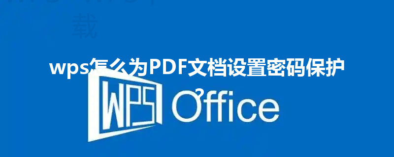 wps怎么为PDF文档设置密码保护? 3 wps怎么为PDF文档设置密码保护? 三